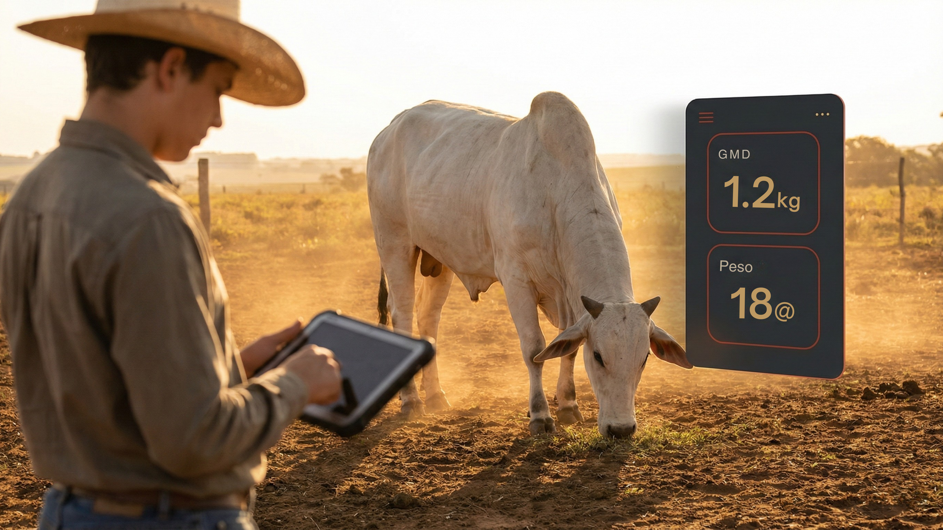 Fazendeiro usando tablet